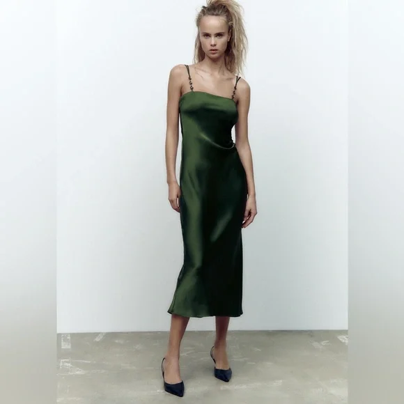 green emerald velvet dress Zara Satin Maxi Mint  Hire For A Night